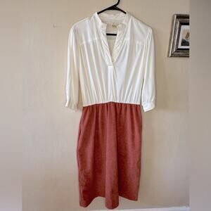 Vintage 70s burnt orange shirt and skirt dress